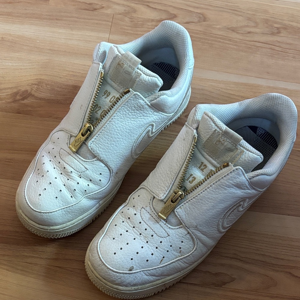Women’s Sirena Williams Air Force 1 White Nike Shoes with Gold Accents